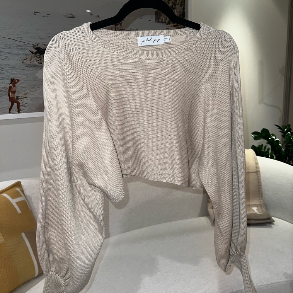 Cropped Oversized Micro-knit Sweater